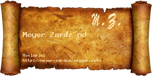Meyer Zaránd névjegykártya